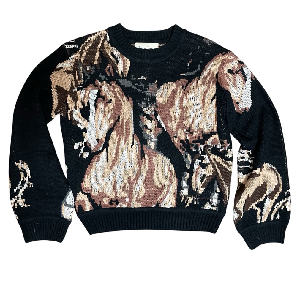 House Of Sunny Wild Horses Landscape Sweater Vol 18 - Picture 2 of 6